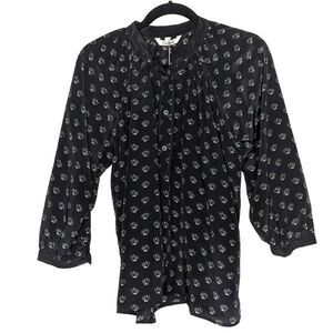 Tucker The Combo Classic Blouse Inked Batik in Crepe de Chine Silk Top Floral